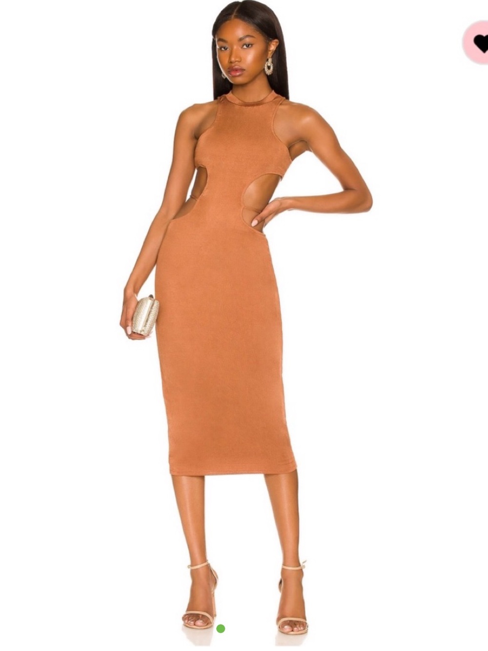 Camila Coelho Brown Asymmetrical Cutout Midi Dress